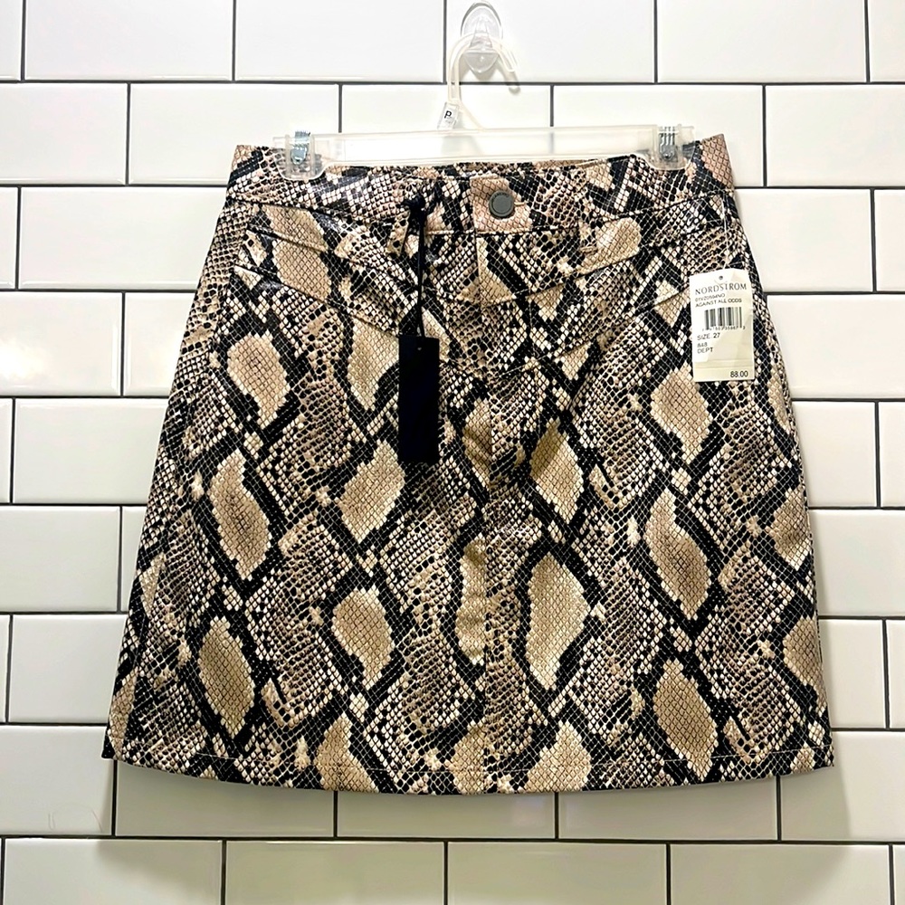 Snakeskin faux leather skirt